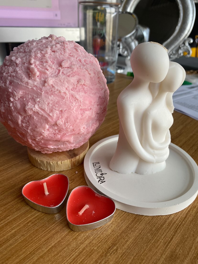 Snow Ball Candle ❄ Spiral Yanan Benzersiz Mum