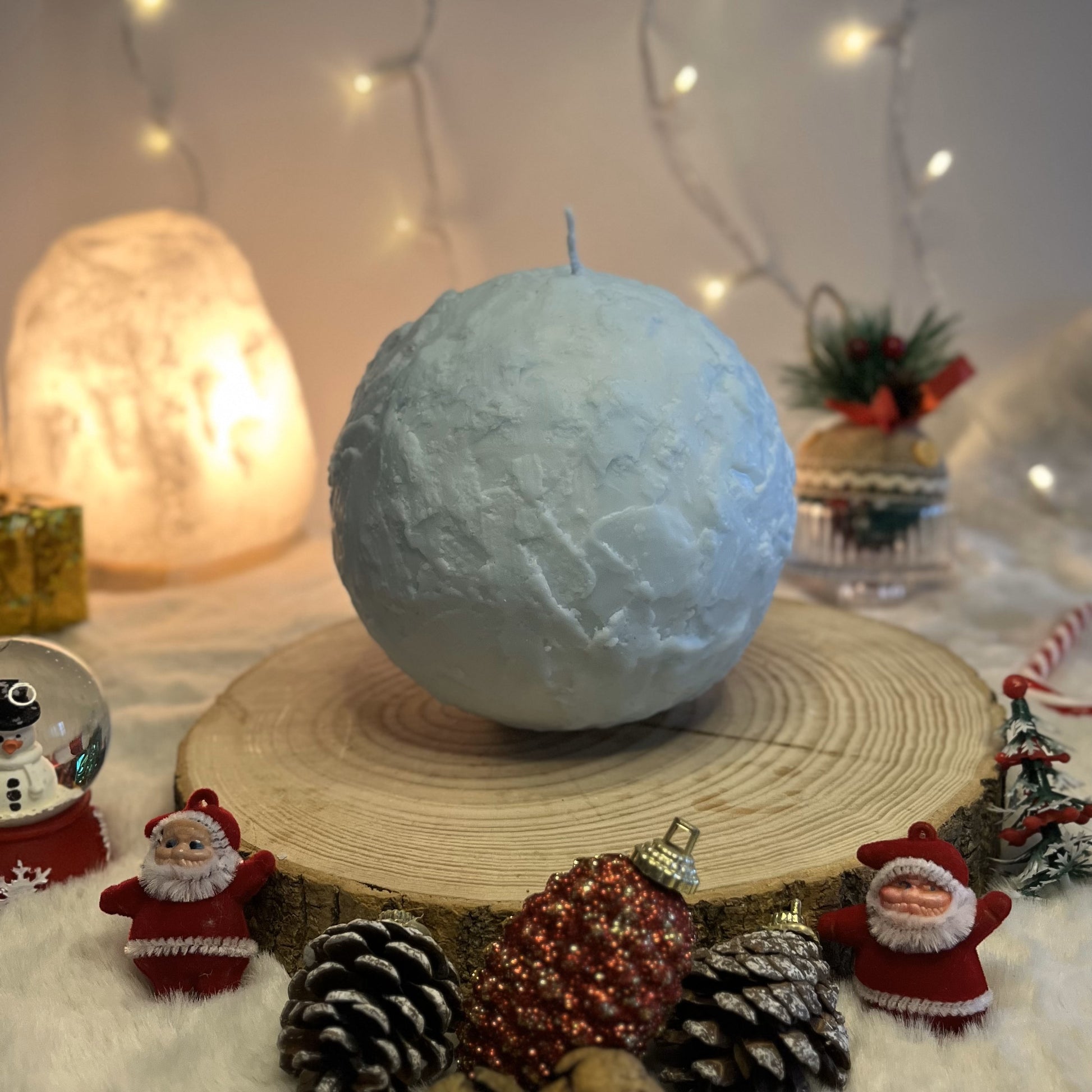 Snow Ball Candle ❄ Spiral Yanan Benzersiz Mum