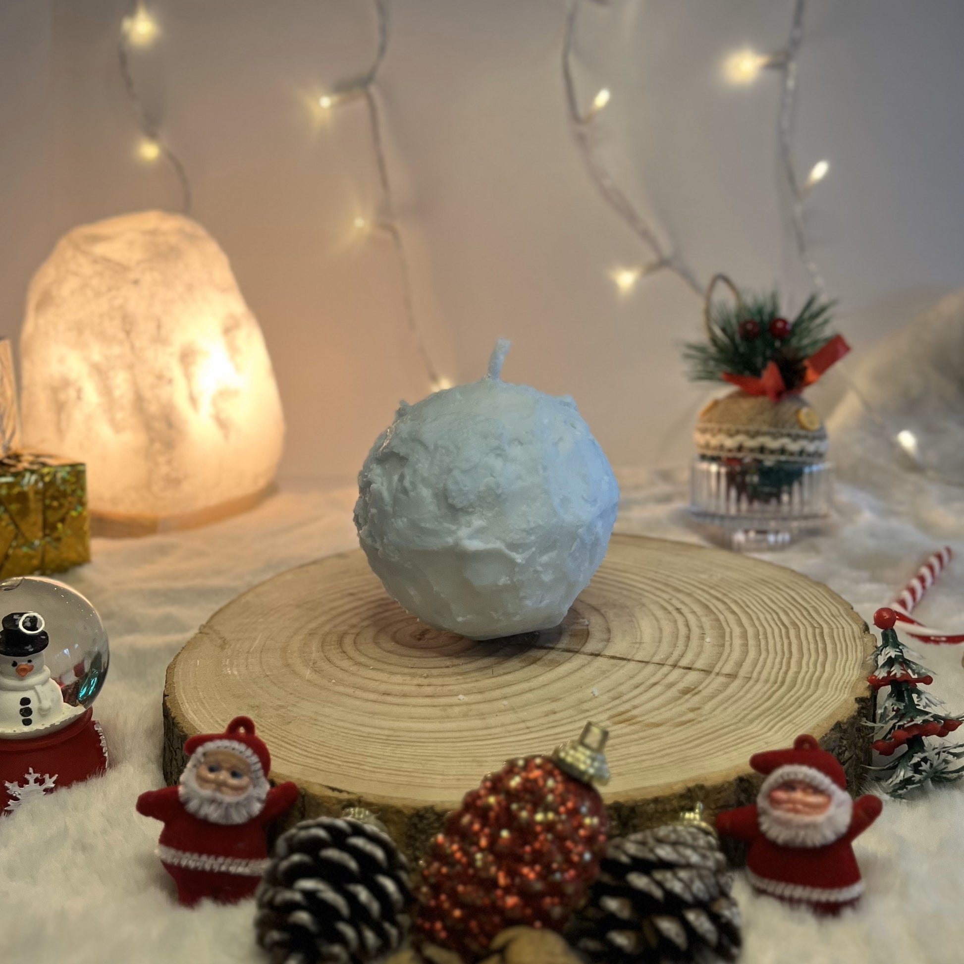 Snow Ball Candle ❄ Spiral Yanan Benzersiz Mum